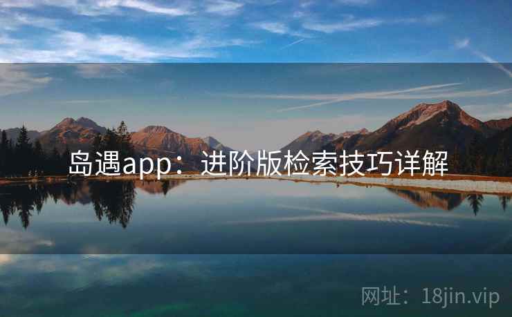 岛遇app：进阶版检索技巧详解